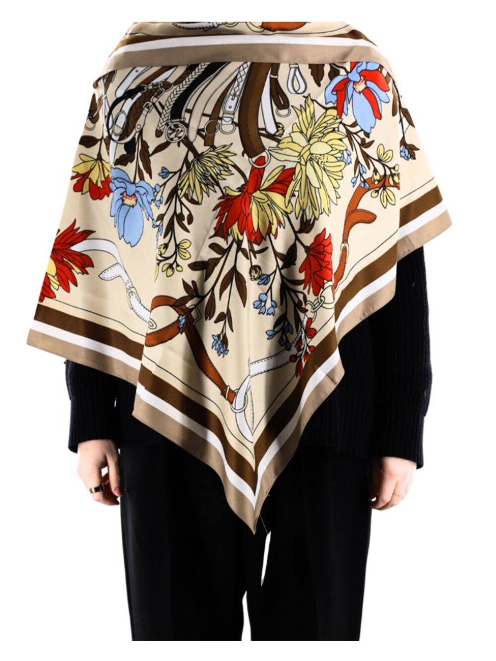 Lightweight Floral Print Poncho